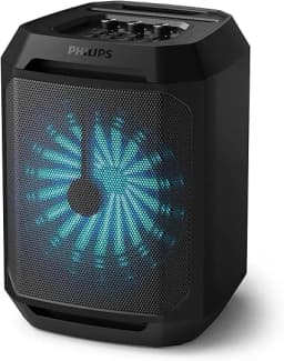 Philips Bluetooth Party Speaker, Dynamic Bass Boost, Bluetooth and Aux-in, Karaoke Microphone Input, Wireless pairing for stereo sound, Up to 7 Hours battery, Built-in carry handle, USB-C TAX
