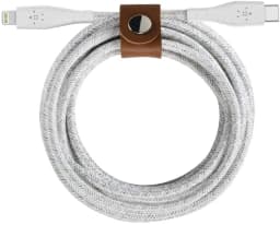 Belkin Duratek Plus USB-C to Lightning Cable with Strap (White)