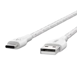 Belkin DuraTek Plus 4' USB-C to USB-A Cable with Strap (White)