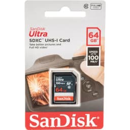 SanDisk 64GB Ultra SDXC UHS-I Memory Card - 100MB/s, C10, U1, Full HD, SD Card