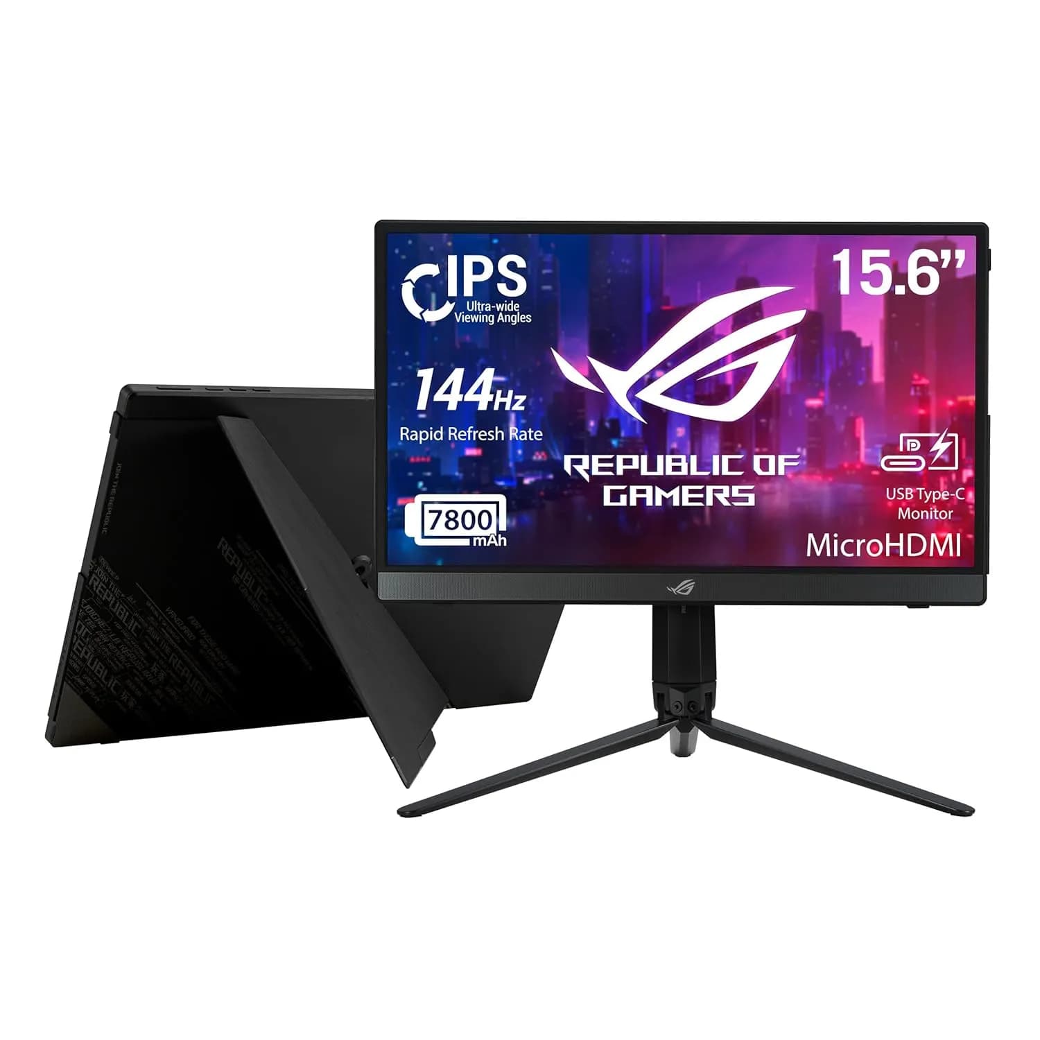 ASUS ROG Strix XG16AHP 15.6ʺ FHD Portable IPS Gaming Monitor with 144 Hz Refresh Rate and NVIDIA® G-SYNC® Compatible for Smooth, Tear-Free Gameplay Experiences