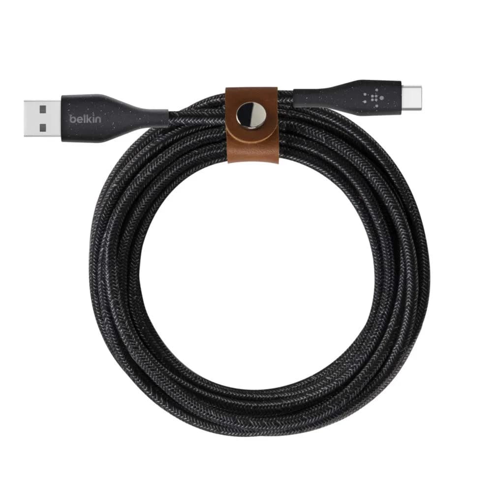 Belkin DuraTek Plus 4' USB-C to USB-A Cable with Strap (Black)