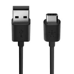 Belkin F2CU032BT06-BLK 1.8 m High Speed USB 2.0 to Reversible USB Type C Charge Cable, Black