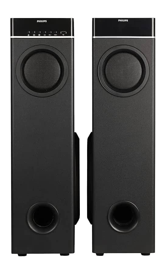 Philips Audio Spa9070 70 W Wireless, Bluetooth® Tower Speaker with Optical Input and Mic, Black