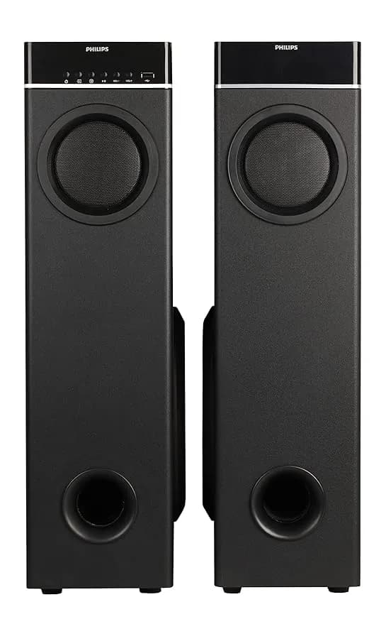 Philips Audio Spa9070 70 W Wireless, Bluetooth® Tower Speaker with Optical Input and Mic, Black
