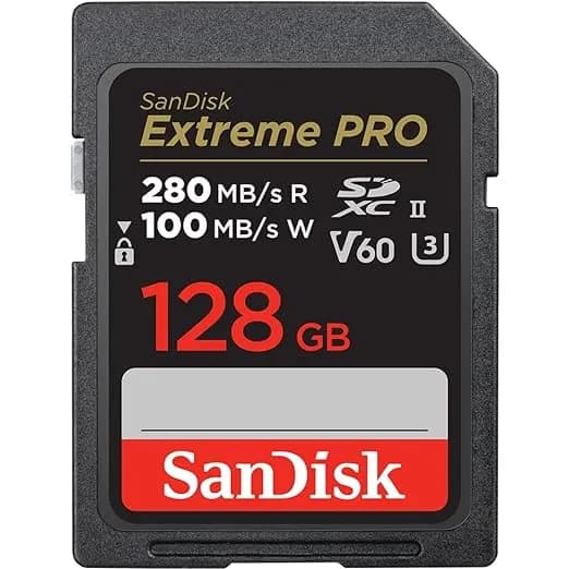 SanDisk Extreme PRO 128GB V60 UHS-II SD Cards
