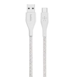 Belkin DuraTek Plus 4' USB-C to USB-A Cable with Strap (White)