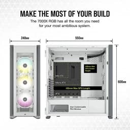 CORSAIR iCUE 7000X RGB Tempered Glass Full-Tower ATX PC Case — White