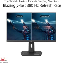 ASUS ROG Strix 25” (24.5” viewable) Esports Gaming Monitor (XG259QNS) - Full HD, 380Hz, 0.3ms, Fast IPS, Extreme Low Motion Blur Sync, FreeSync Premium, DisplayWidget, Ergonomic, 3 yr Warrant
