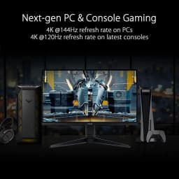ASUS TUF Gaming VG28UQL1A 4K HDMI 2.1 Gaming Monitor – 28 inch UHD 4K (3840x2160), Fast IPS, 144Hz, HDMI 2.1, DSC, Free-Sync Premium, G-Sync, Black