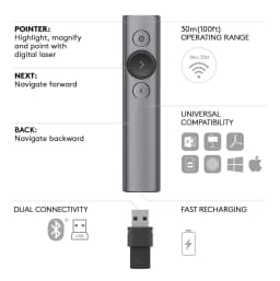 Logitech Spotlight 910-004654 Advanced Presentation Remote (Slate)