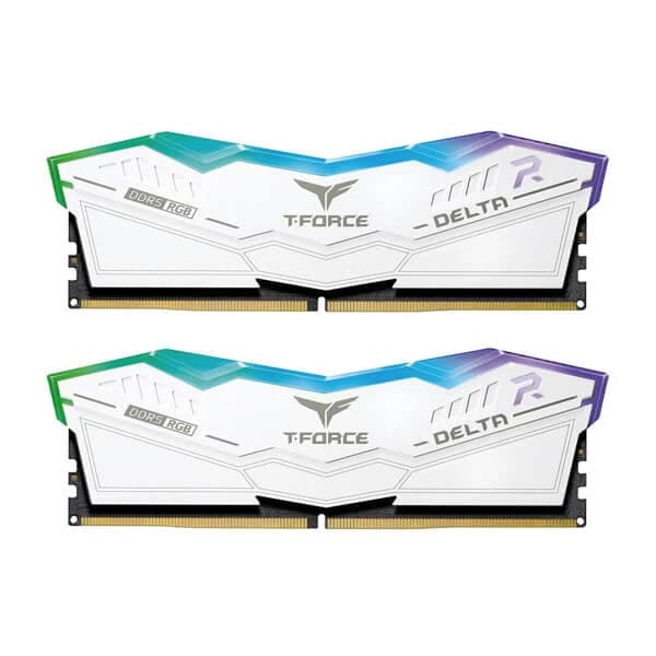TeamGroup T-Force Delta RGB 64GB (32GBx2) DDR5 6000MHz Desktop RAM (White)
