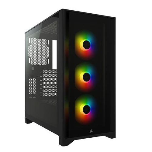 Corsair iCUE4000X RGB Tempered Glass Mid-Tower Gaming Case - Black