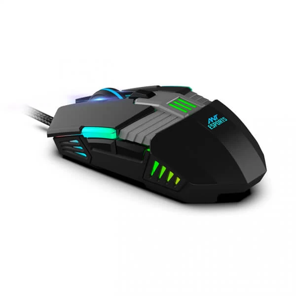 Ant Esports GM90 Wired Gaming Mouse (3200 DPI, Optical Sensor, RGB Lighting, Black)