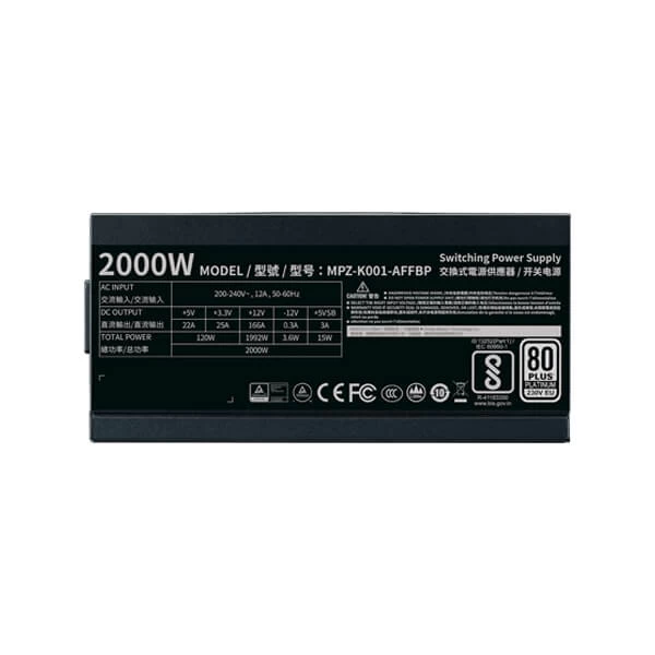 Cooler Master M2000 Platinum 2000 Watt 80 Plus Platinum SMPS