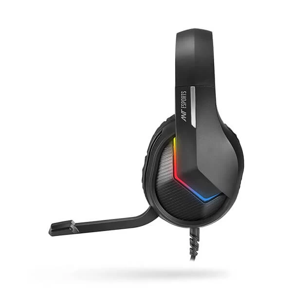 Ant Esports H1100 Pro Auto RGB 7.1 Surround Sound Over Ear Gaming Headset With Mic (Black) hover view