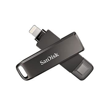 SanDisk 64GB iXpand Flash Drive Luxe for iPhone, iPad Pro, MAC Devices, Type-C Android Phone & Other Devices (SDIX70N-064G-GN6NN)