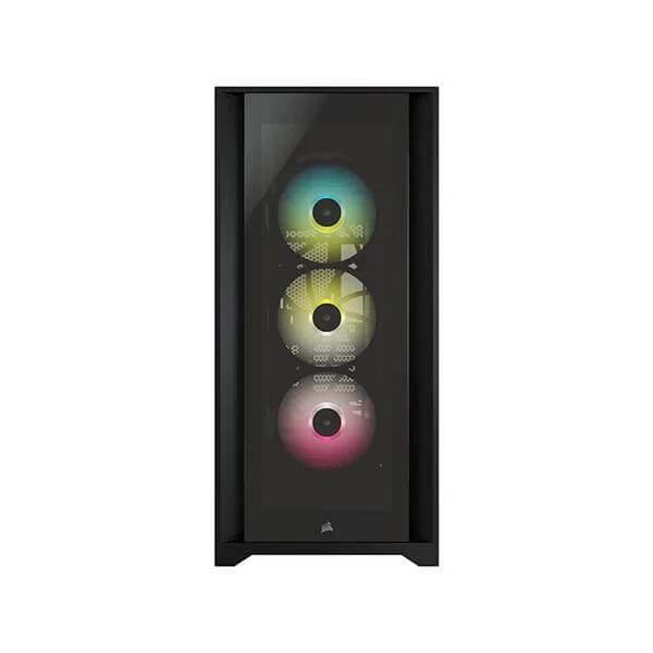 CROSAIR iCUE 5000X RGB Tempered Glass Mid-Tower ATX PC Smart Case — Black