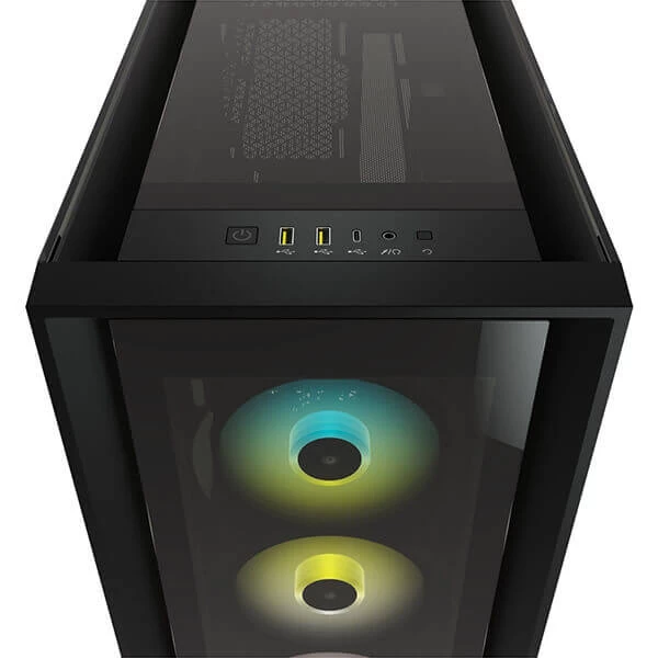 CROSAIR iCUE 5000X RGB Tempered Glass Mid-Tower ATX PC Smart Case — Black