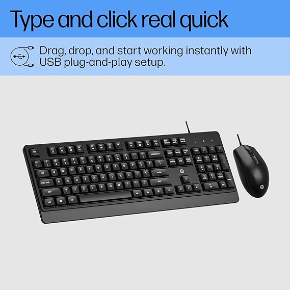 HP KM 180 Wired Keyboard and Mouse Combo