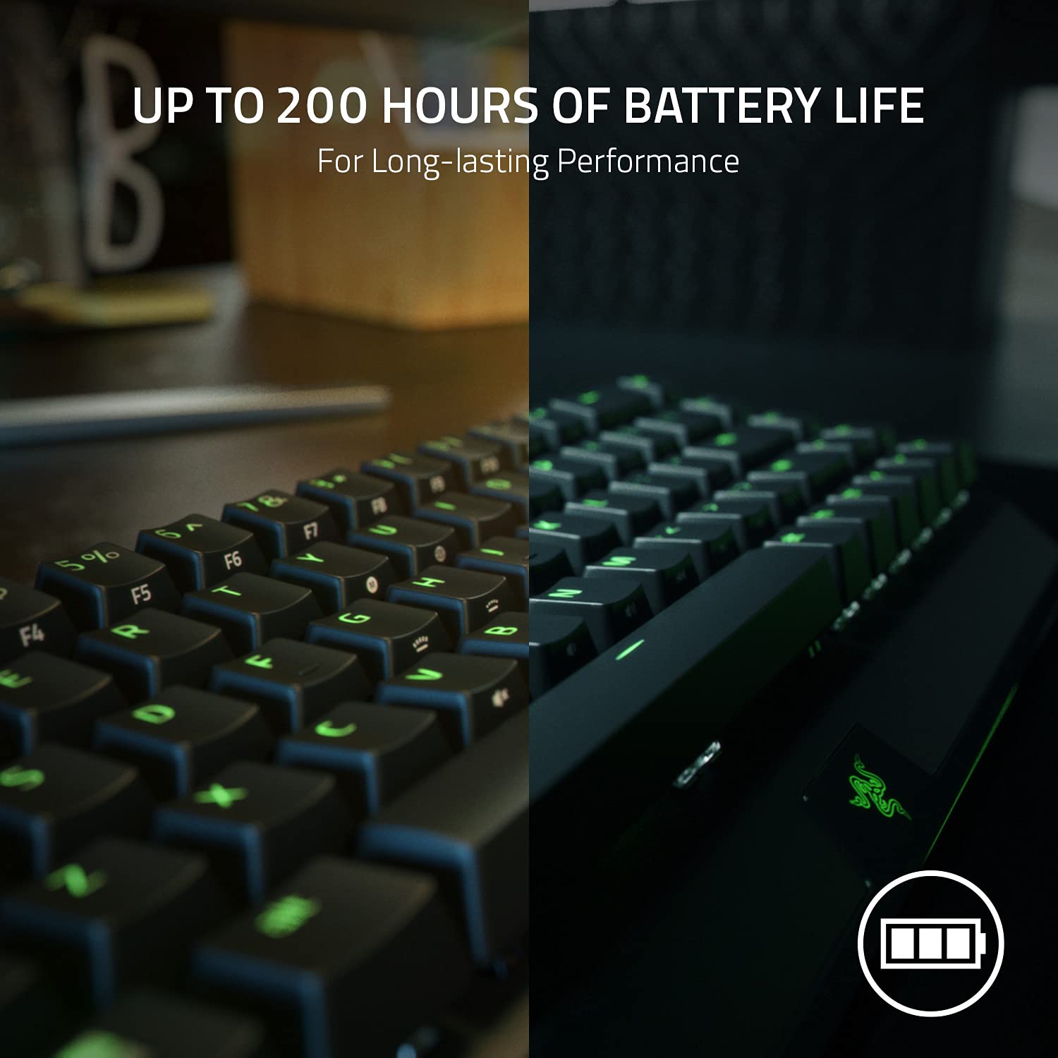 Razer BlackWidow V3 Mini HyperSpeed - Green Switch - Wireless 65% Mechanical Gaming Keyboard
