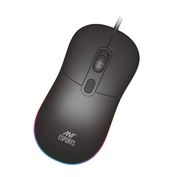 Ant Esports GM40 RGB Ergonomic Wired Gaming Mouse (2400 DPI, Optical Sensor, RGB Lighting, 1000Hz Po....