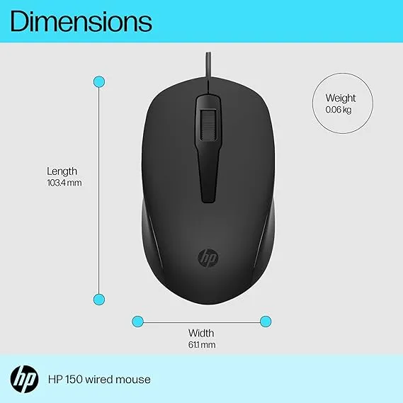 HP 150 Wired Mouse hover view