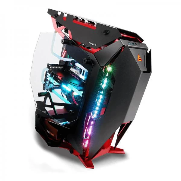 ANTEC TORQUE (E-ATX) MID TOWER CABINET WITH DUAL SIDE TEMPERED GLASS SIDE PANEL (BLACK/RED)