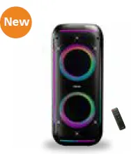 TAX4900 120W Party Speaker with Dual Woofers, 10-Hour Playtime & Free Wireless Mic