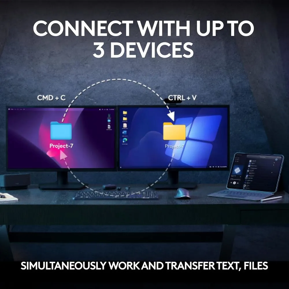 LOGITECH MX Keys S Full Size Membrane Wireless Gaming Keyboard and Mouse Combo ( Black ) ( 920-011605 ) - Image 2