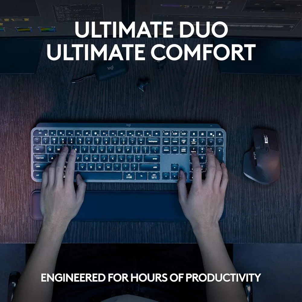 LOGITECH MX Keys S Full Size Membrane Wireless Gaming Keyboard and Mouse Combo ( Black ) ( 920-011605 ) - Image 3