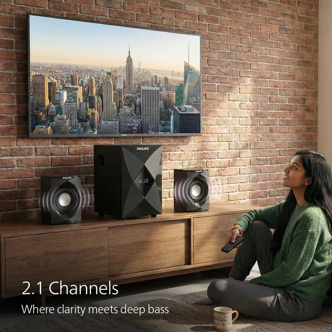 Philips MMS2634 2.1 Channel 60W Bluetooth Multimedia Speaker System - Image 4