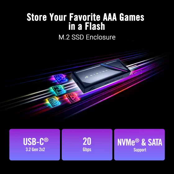 ASUS ROG Strix Aiolos 20Gbps M.2 SSD Enclosure - Image 3