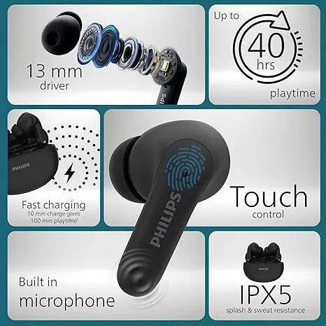 Philips TAT1269 Bluetooth Truly Wireless In-Ear Earbuds - Image 4