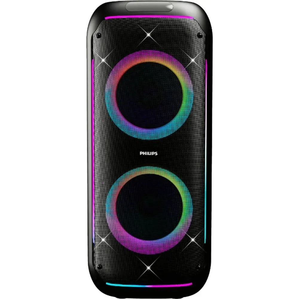 TAX4900 120W Party Speaker with Dual Woofers, 10-Hour Playtime & Free Wireless Mic