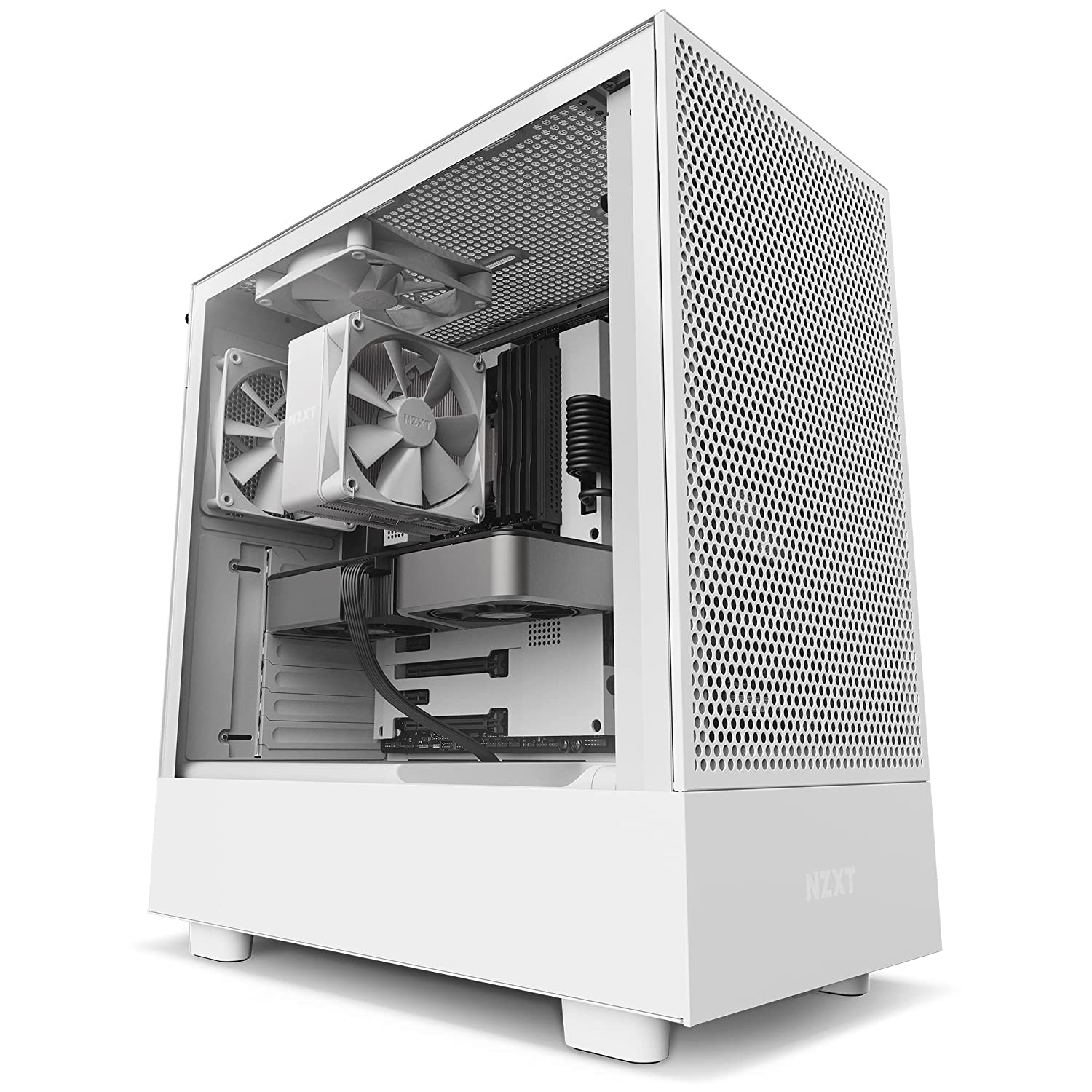 NZXT T120 RGB CPU Air Cooler - RC-TR120-W1 - CPU Liquid Cooler - Conductive Copper Pipes - Fluid Dynamic Bearings - AMD and Intel Compatibility - White