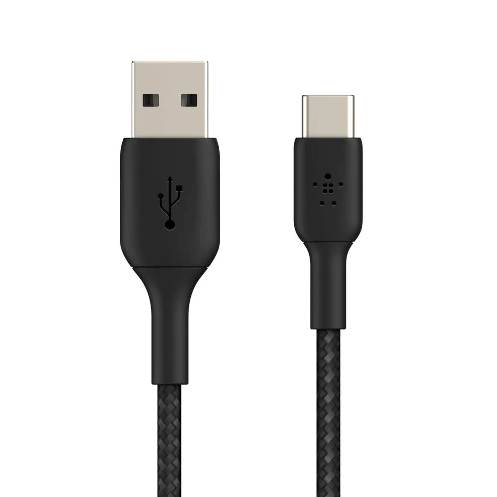 Belkin BoostCharge USB-A to USB-C Braided Cable, 1m Black