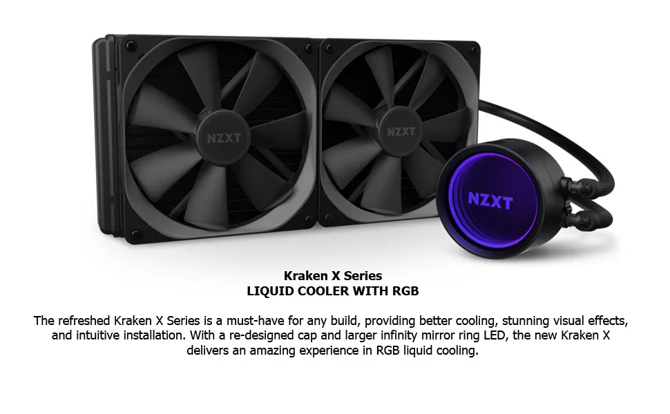 NZXT Kraken X63 280mm  LIQUID COOLER  FAN