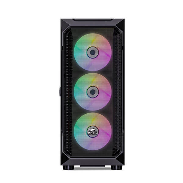 Ant Esports ICE-410TG Mesh ARGB (E-ATX) Mid Tower Cabinet (Black)