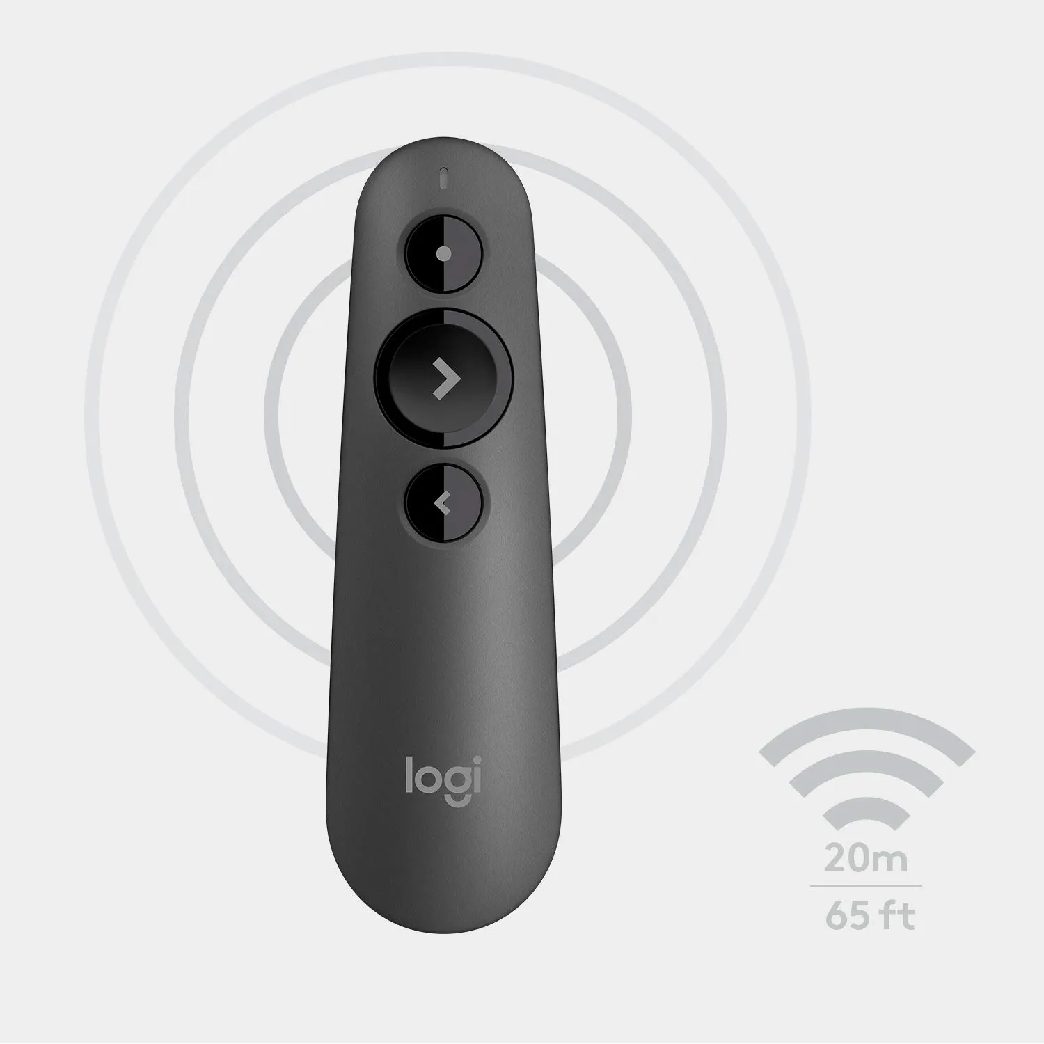 Logitech R500 Laser Presentation Remote Clicker with Dual Connectivity Bluetooth or USB for Powerpoint, Keynote, Google Slides, Wireless Presenter