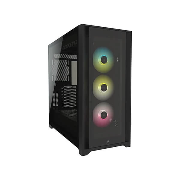 CROSAIR iCUE 5000X RGB Tempered Glass Mid-Tower ATX PC Smart Case — Black