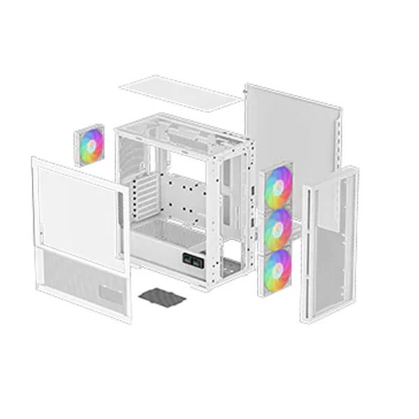 DEEPCOOL CH560 DIGITAL WH MESH ARGB E-ATX MID TOWER CABINET WHITE