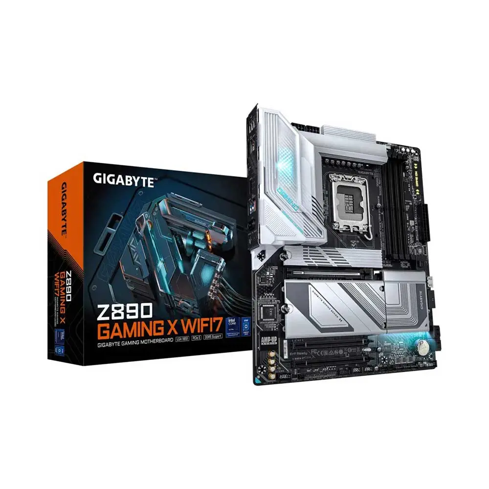 Gigabyte Z890 Gaming X WiFi7 LGA1851 ATX Motherboardbrand	 Gigabyte  motherboard-cpu-support	 Intel LGA1851  motherboard-size	 CEB  motherboard-max-memory	 256GB  motherboard-memory-support	 