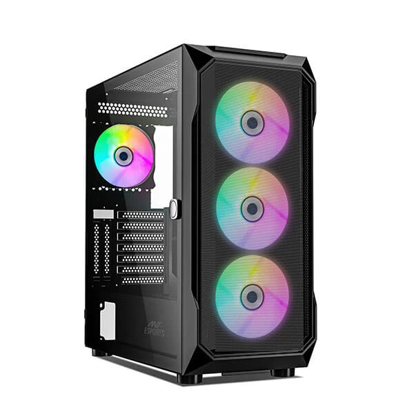 Ant Esports ICE-410TG Mesh ARGB (E-ATX) Mid Tower Cabinet (Black)