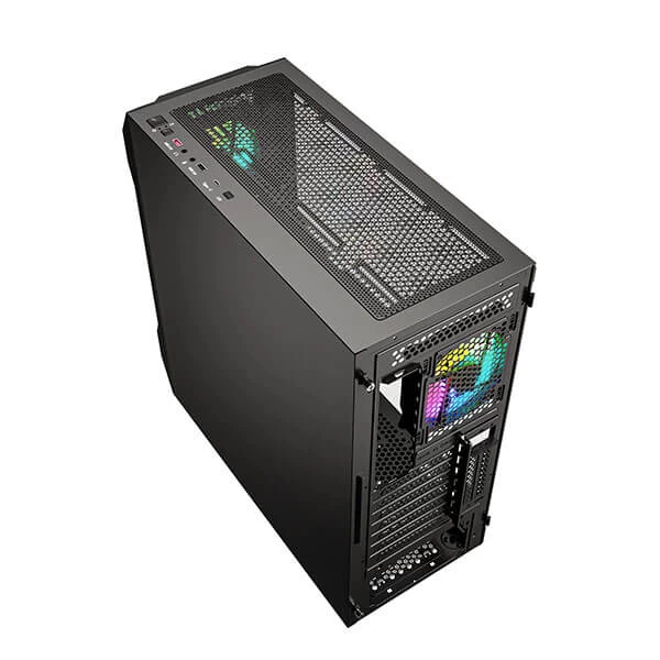 Ant Esports ICE-410TG Mesh ARGB (E-ATX) Mid Tower Cabinet (Black)