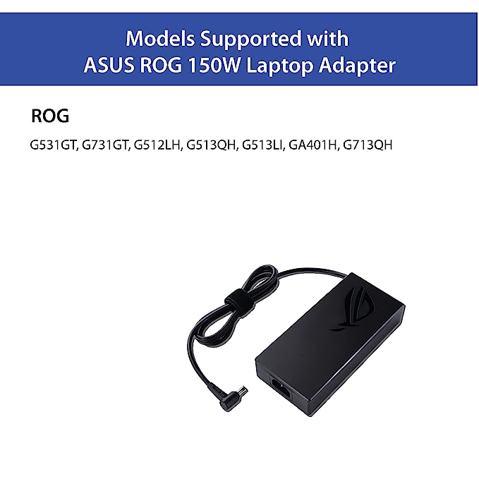 ASUS 150W Laptop Adapter/Charger Without Power Cord for Select Models of ASUS ROG Models hover view