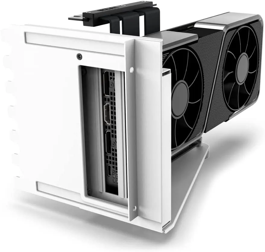 NZXT Vertical GPU Mounting Kit - AB-RH175-W1-175 mm PCIe 4.0x16 Riser Cable - GPU Holder - Sturdy Steel Bracket - White