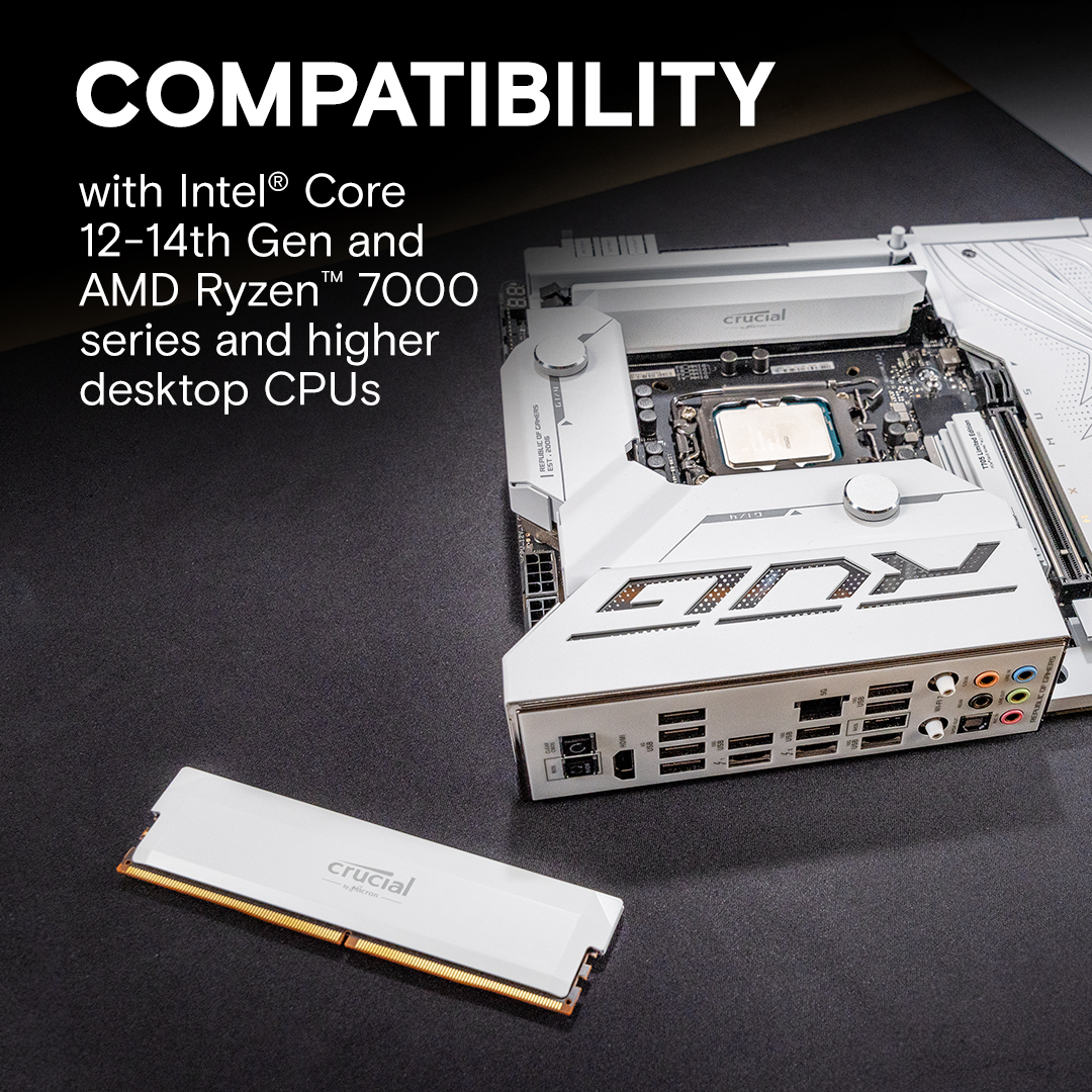 Crucial Pro Overclocking 32GB Kit (2x16GB) DDR5-6000 UDIMM White