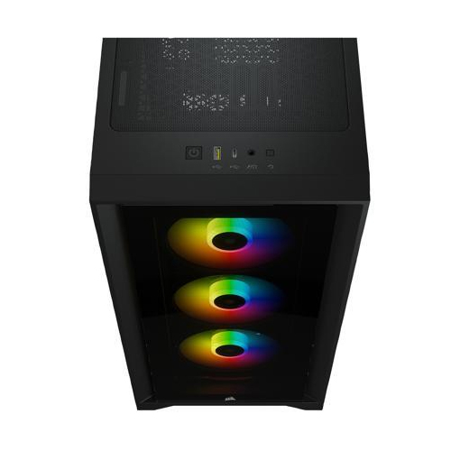 Corsair iCUE4000X RGB Tempered Glass Mid-Tower Gaming Case - Black