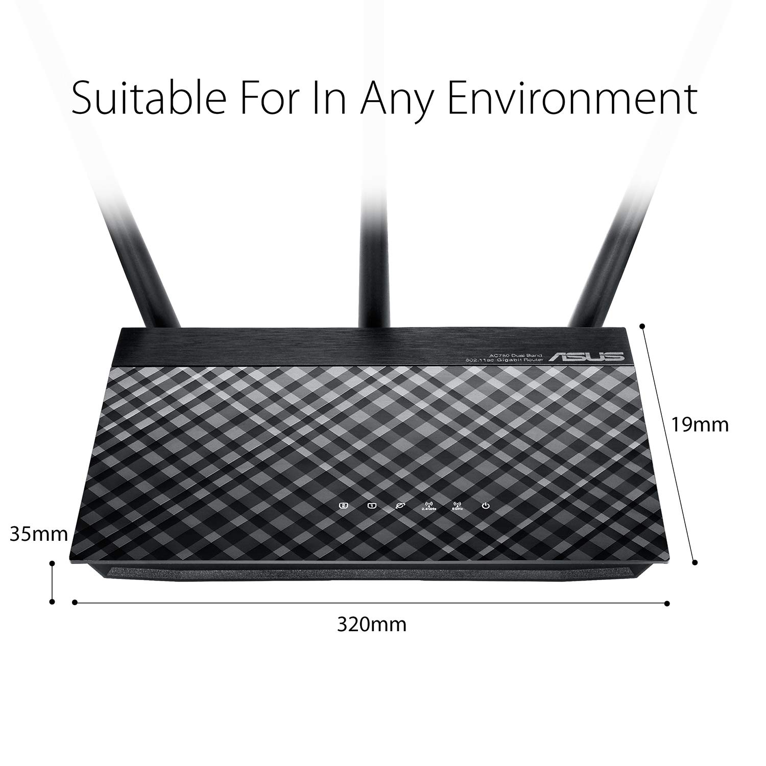 ASUS RT-AC53 AC750 Dual Band WiFi Router (Black) with high Power Design, VPN Server and time scheduling